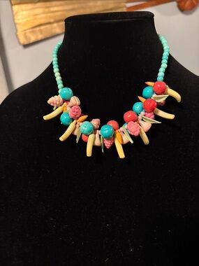 Vintage colorful fruit and vegetable Bib Necklace Collectible